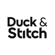 Black 'Duck & Stitch' logo on a white background