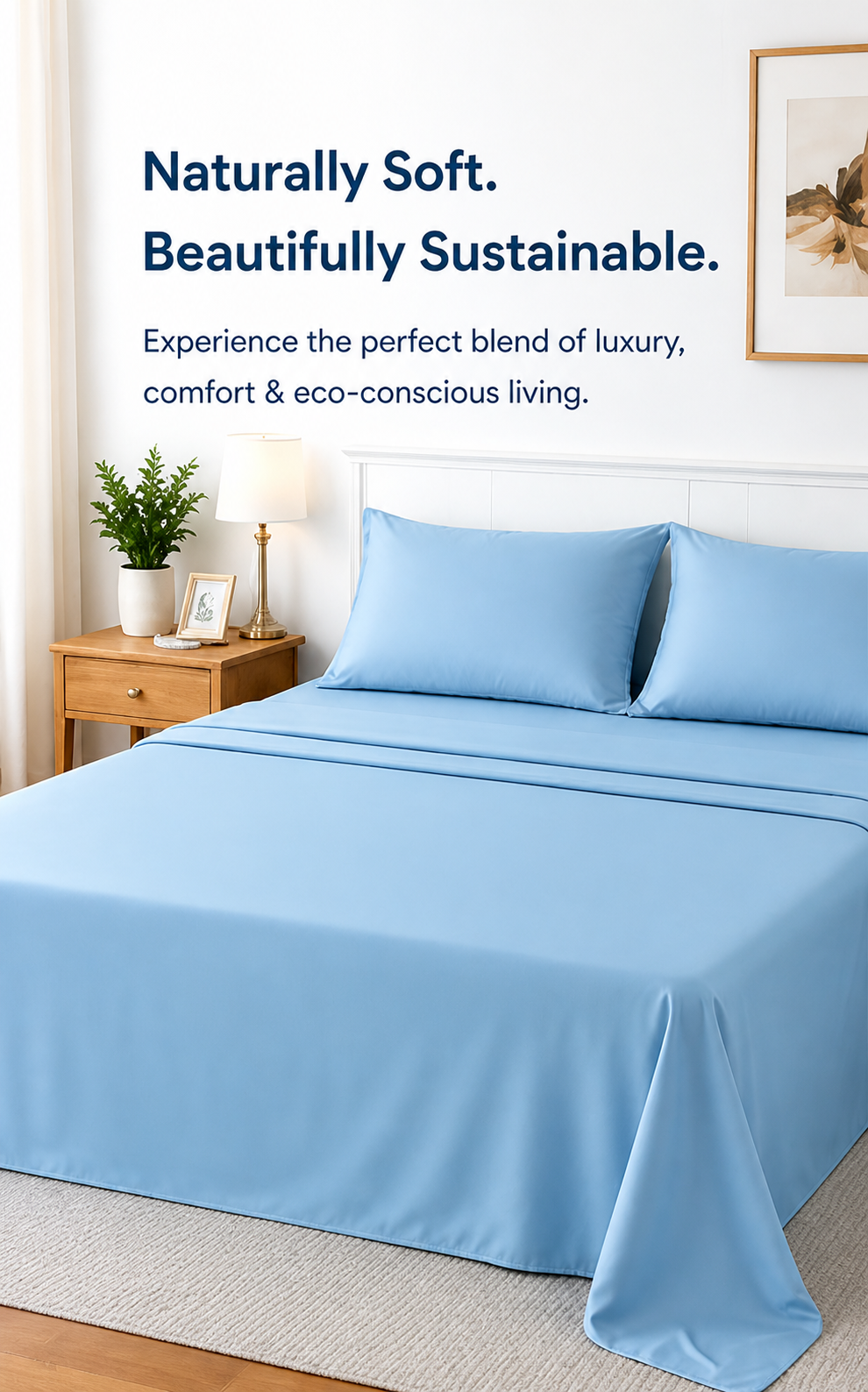 Premium Bamboo Bedsheet Set – Arctic Breeze