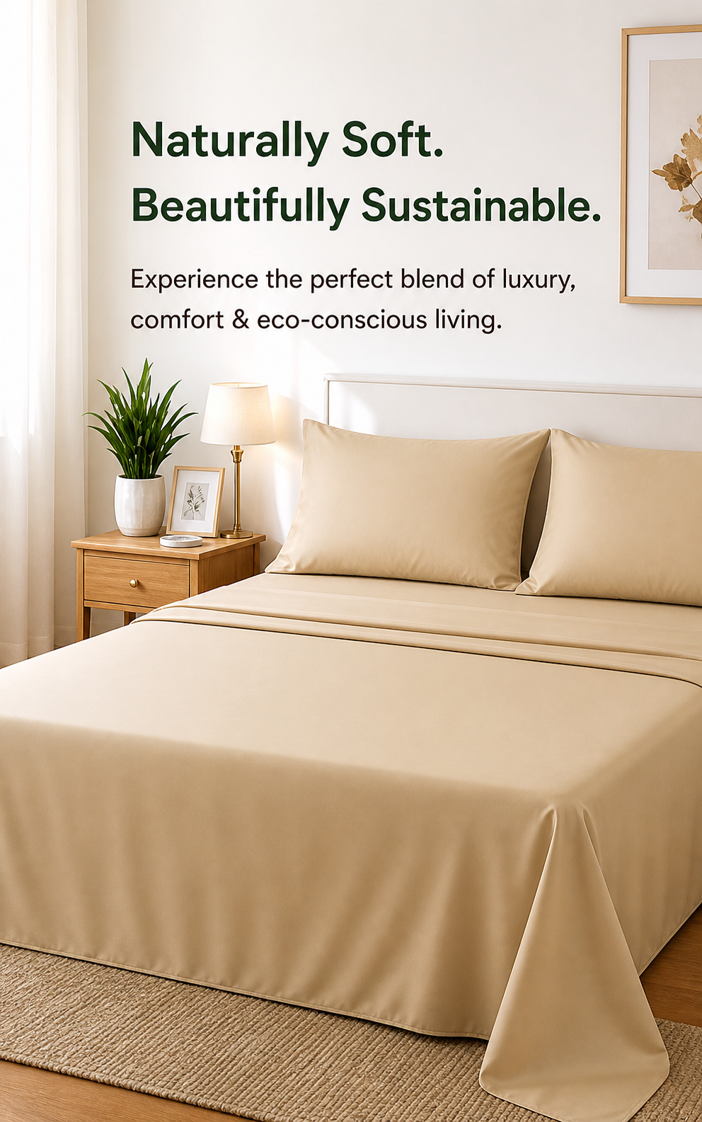 Premium Bamboo Bedsheet Set – Desert Sand