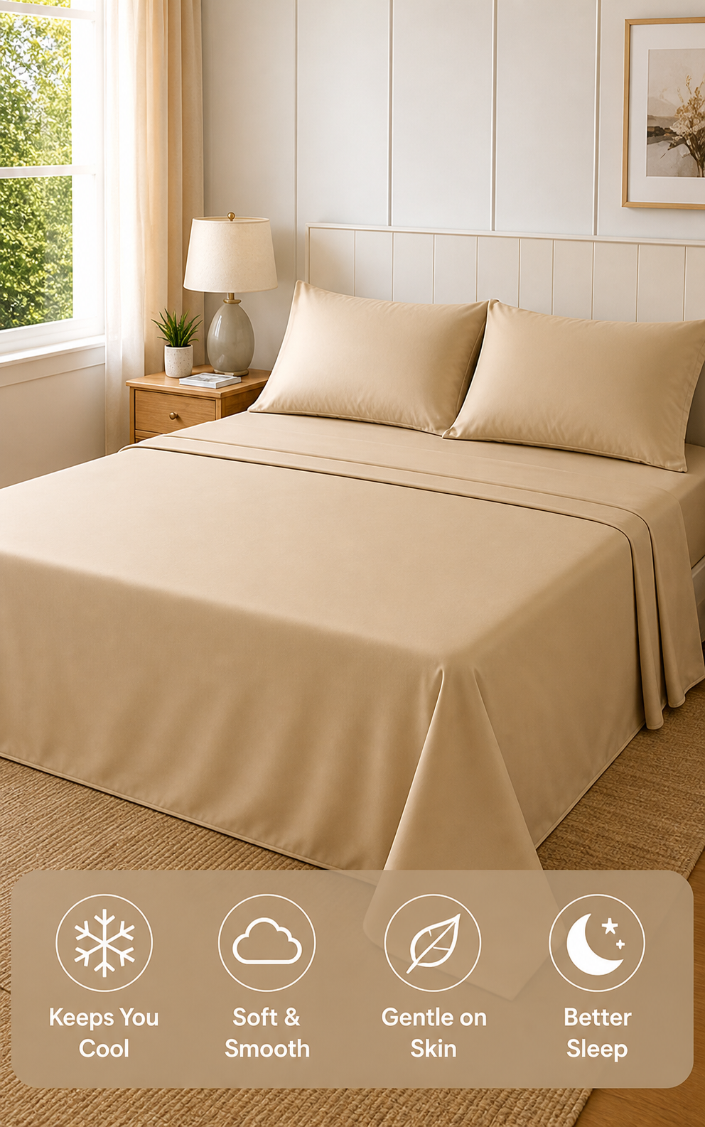 Premium Bamboo Bedsheet Set – Desert Sand
