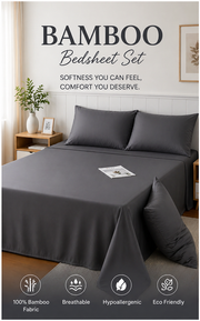 Premium Bamboo Bedsheet Set – Graphite Luxe