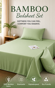 Premium Bamboo Bedsheet Set – Sage Mist
