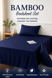 Premium Bamboo Bedsheet Set – Midnight Ocean