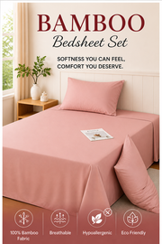 Premium Bamboo Bedsheet Set – Rose Cloud